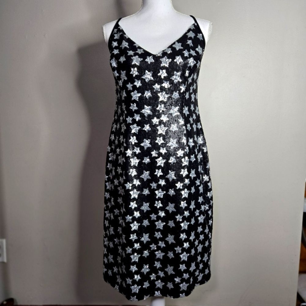 Black Halo Amorie Sequined Star Dress 14
